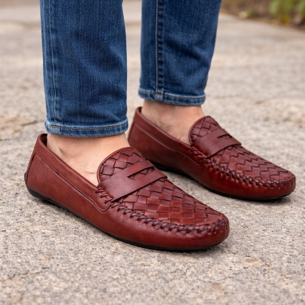 Robert Zur 'Petra' Driving Shoe Buttery Soft Leather Woven Detailing